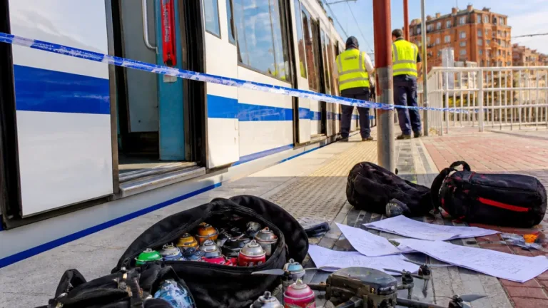 Cinco detenidos tras detener un convoy y realizar pintadas en el Metro de Coslada