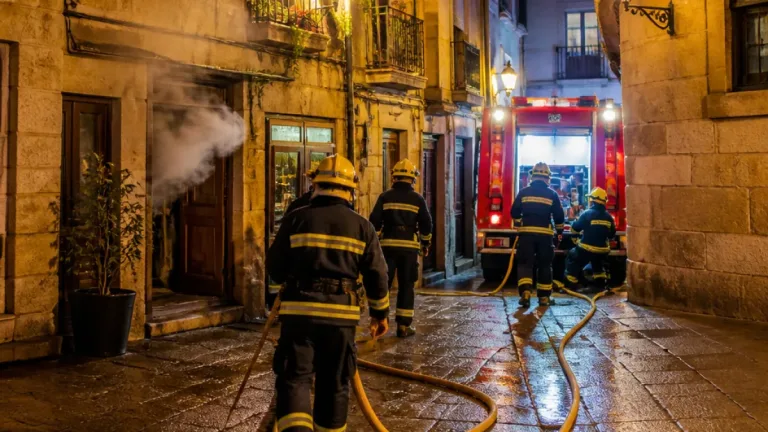 Conato de incendio en el centro de Ourense obliga a bomberos a sortear calles estrechas