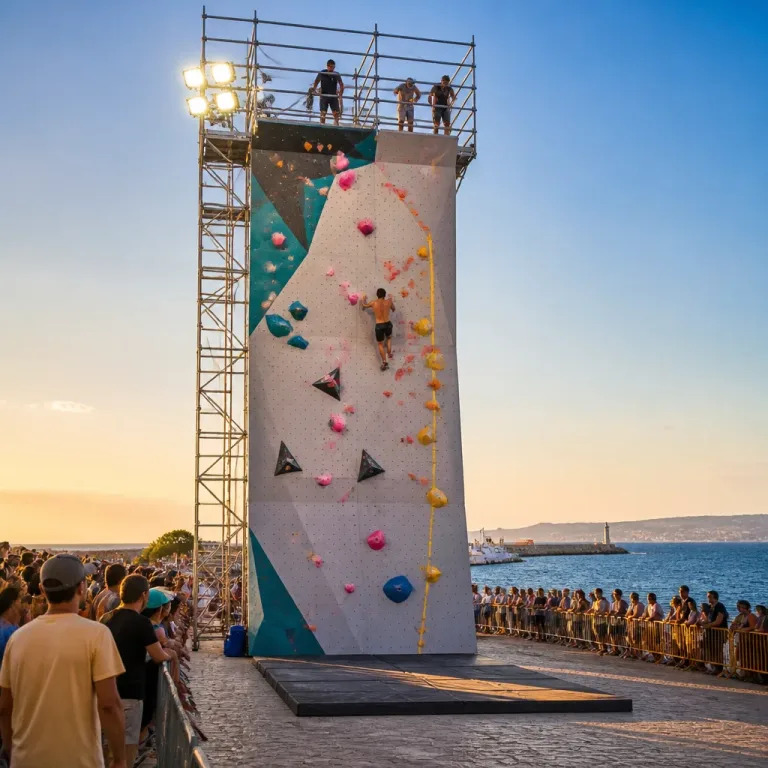 El Psicobloc de A Coruña reúne a especialistas en un muro de 16 metros sin arnés