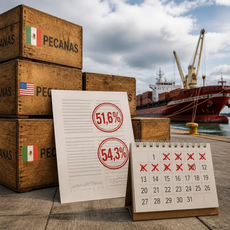 China aplica aranceles del 51,6% a las pecanas mexicanas tras investigación antidumping