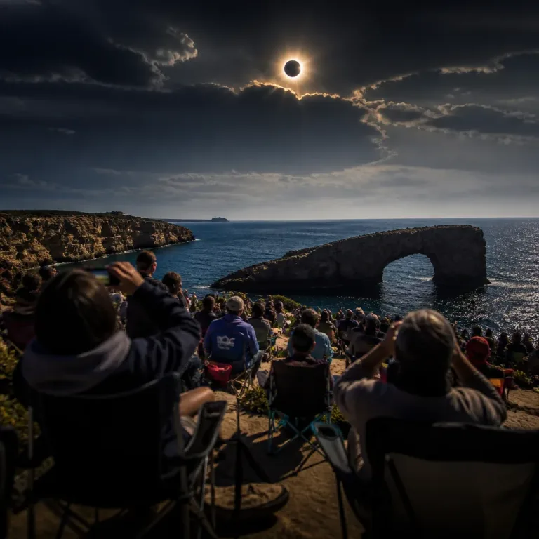 Menorca vivió un minuto de oscuridad y emoción durante el eclipse total del 12 de agosto