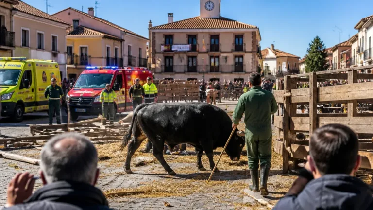 Escape de un toro en Cantalejo provoca heridas a una mujer y moviliza servicios en Segovia