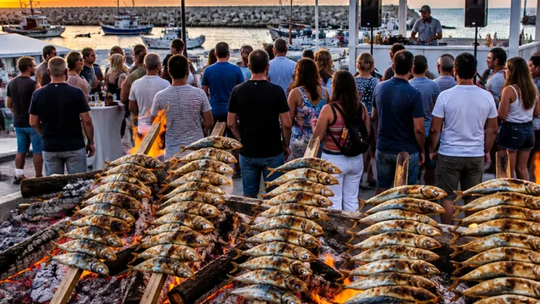 Estepona celebra 'La Gran Espetada' con 350 kilos de sardinas gratuitas en el Puerto Pesquero