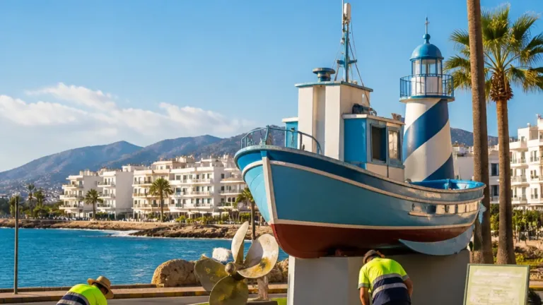 Estepona renovará el barco pesquero de la avenida Puerta del Mar para preservar su identidad marinera