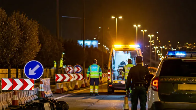 Fallece un motorista en Leganés tras perder el control en una zona de obras de la M-406