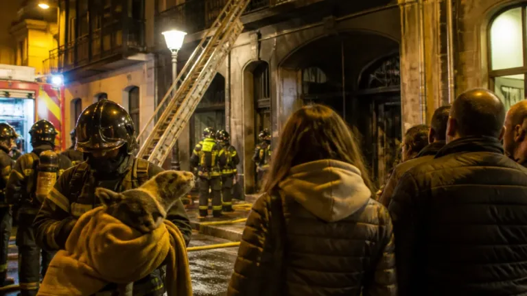 Incendio en pleno centro de Gijón deja viviendas afectadas por humo y desalojos