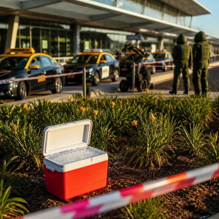 Detenido tras dejar una conservadora con vísceras en Aeroparque: lo califican de intimidación pública
