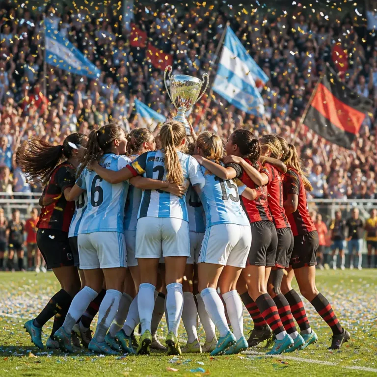 Jugadoras de Bélgica se suman al festejo de Las Leonas tras la final del Mundial de hockey