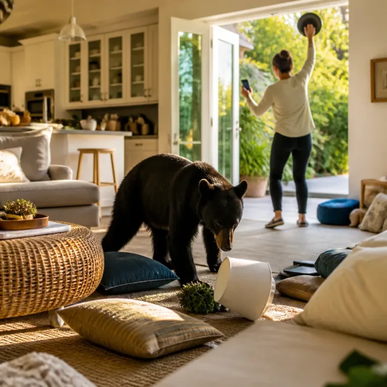 Viral en redes: un colombiano ahuyenta a un oso que entró en su casa en California