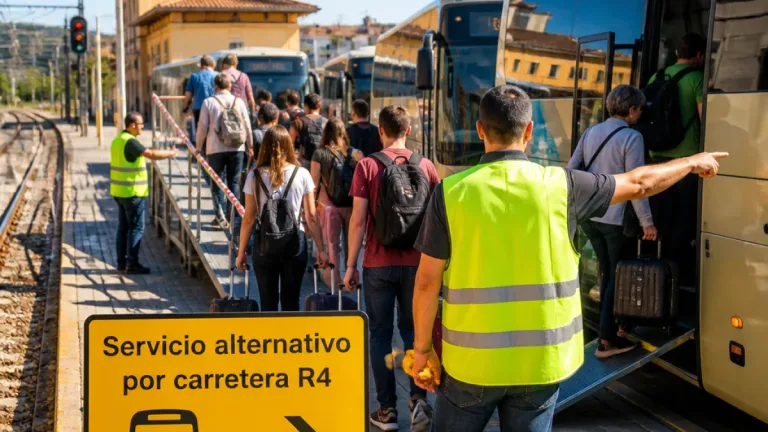 Interrupción de la R4 obliga a servicios por carretera entre Sabadell Sud y Manresa