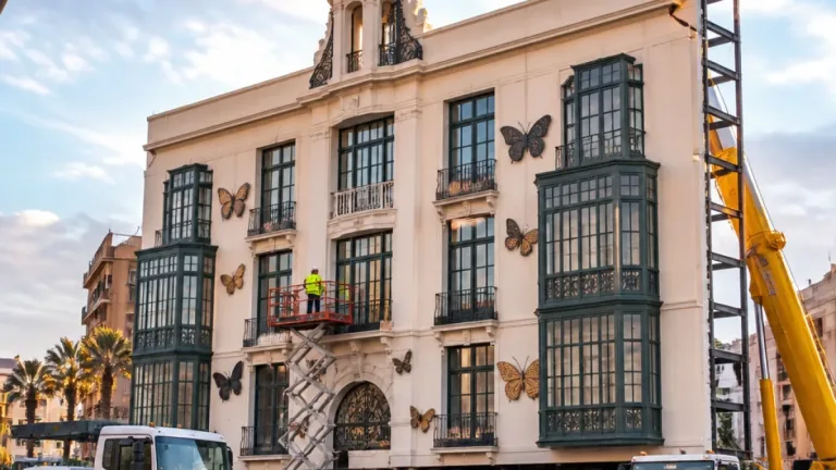 La Casa de las Mariposas instala su portada en el recinto ferial de Almería para la Feria 2026