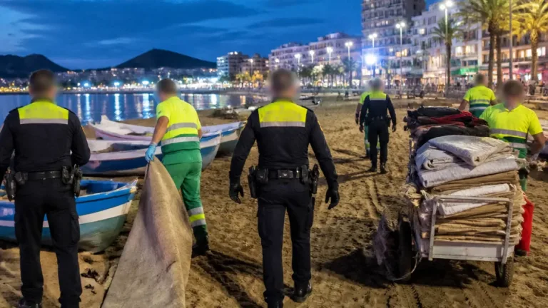 Las Palmas de Gran Canaria refuerza control en Las Canteras y desaloja a personas que pernoctaban en la playa