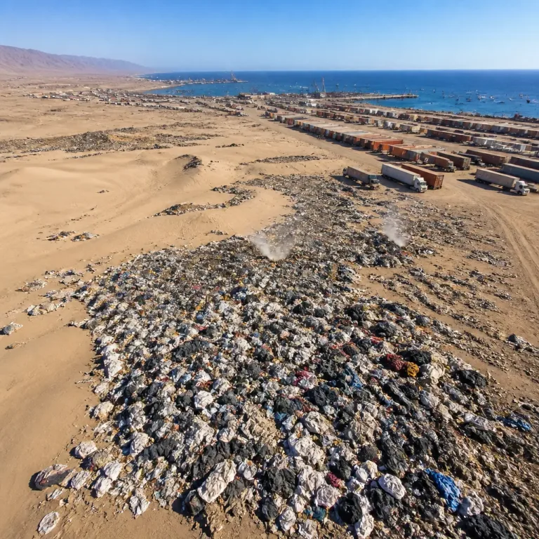 Detectan en el desierto de Atacama un vertedero textil de 60.000 toneladas ligado a envíos desde Europa