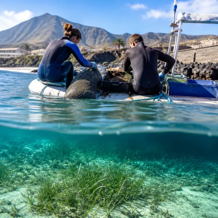 Iniciativa en Canarias planta semillas para recuperar los sebadales, 'guardería' del mar