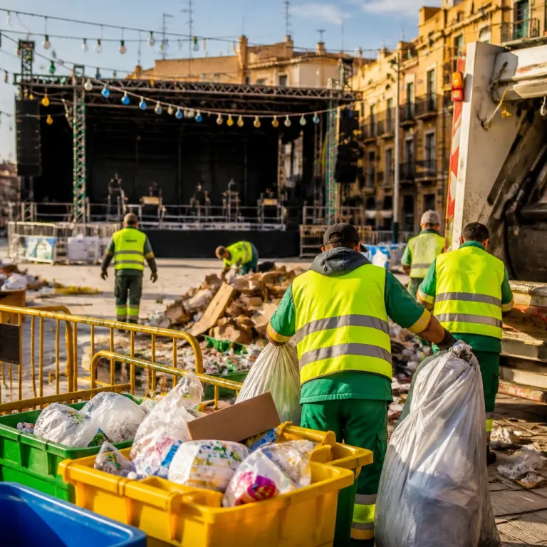 La limpieza tras conciertos y fiestas: el reto invisible para devolver la ciudad a la normalidad