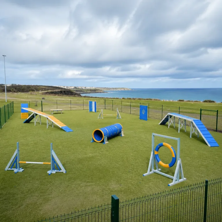 As Pontes abre su primer parque canino de 775 m² con siete elementos de entrenamiento