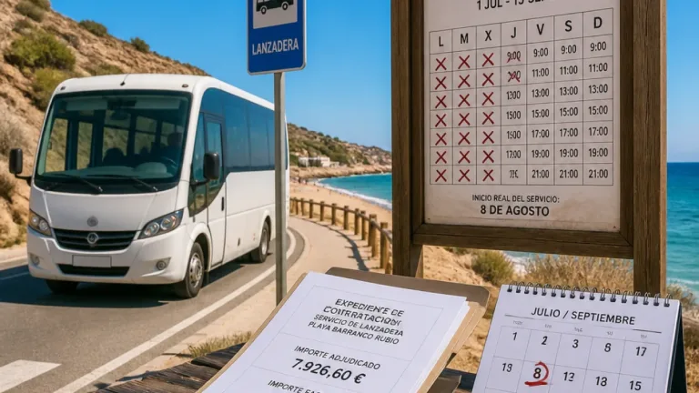Orihuela: el PSOE denuncia que la lanzadera de Barranco Rubio prestó solo la mitad del servicio previsto