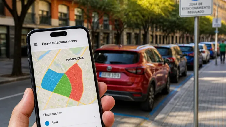 Pamplona: Telpark cambia el pago de la zona azul y obliga a señalar sector y color de plaza