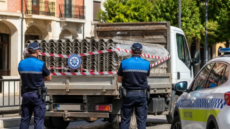 Policía localiza 40 tubos con amianto en Palencia y denuncia a la empresa por falta de autorización