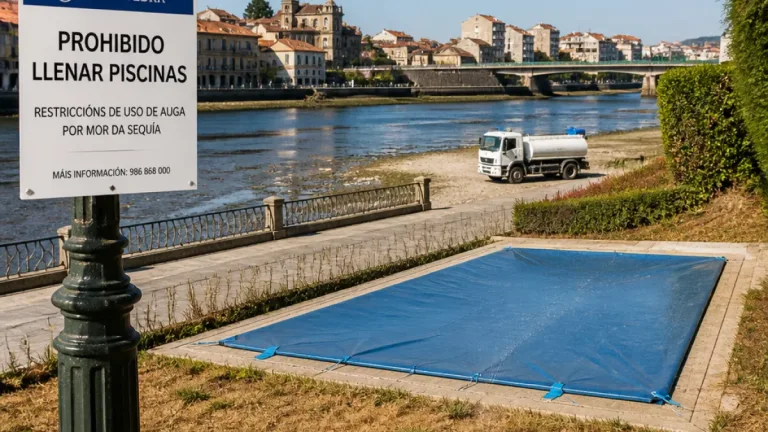 Pontevedra prohíbe llenar piscinas y restringe riego por la sequía en el Lérez