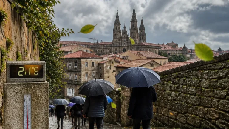 Santiago de Compostela: jornada con nubes, lluvia débil y descenso de temperaturas