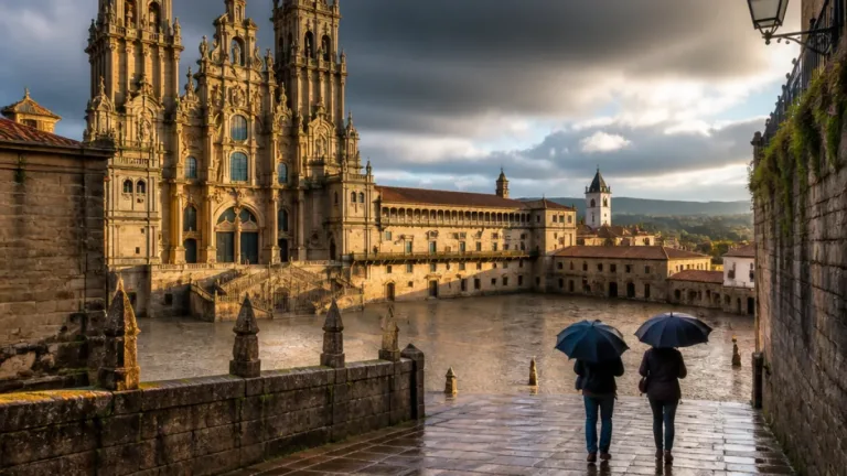 Santiago de Compostela: variaciones en el tiempo y riesgo de lluvia a lo largo de la semana