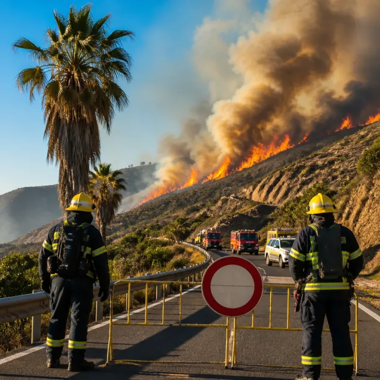 Incendio en Los Cazadores (Telde) moviliza recursos por su «alto potencial» y corta vías de cumbre