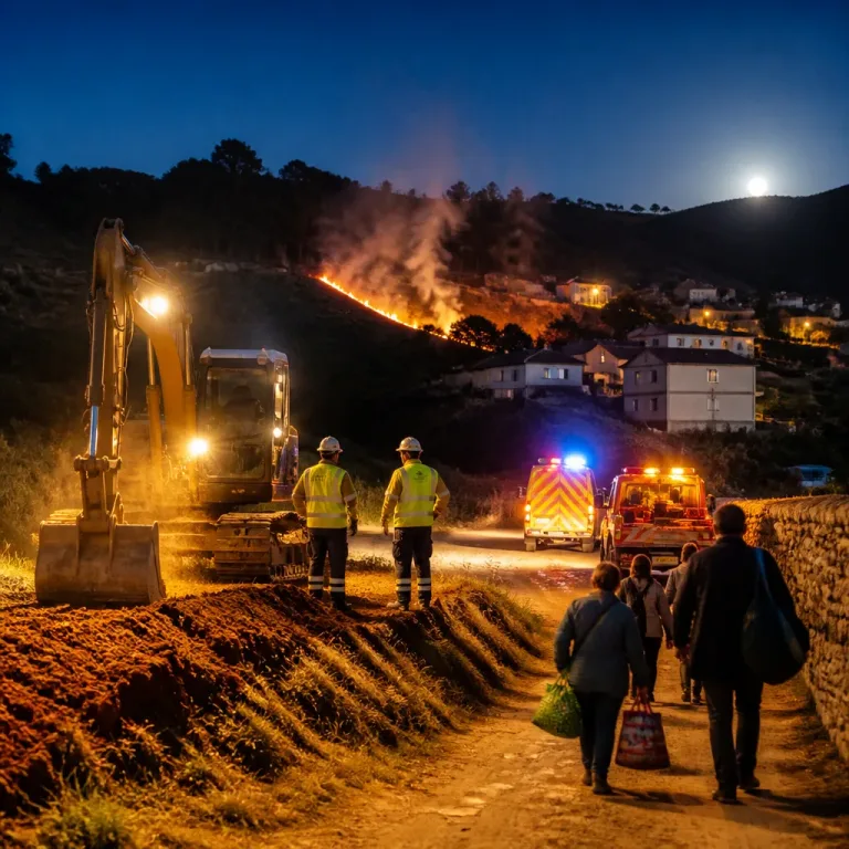 El incendio de Niebla deja por primera vez una noche sin avance y permite el retorno de 114 desalojados