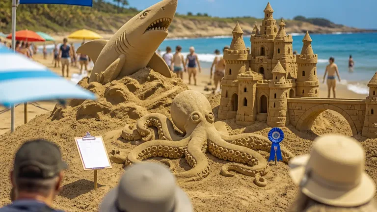 Tarragona: 66ª edición del concurso de castillos de arena recupera figuras y afluencia en L’Arrabassada