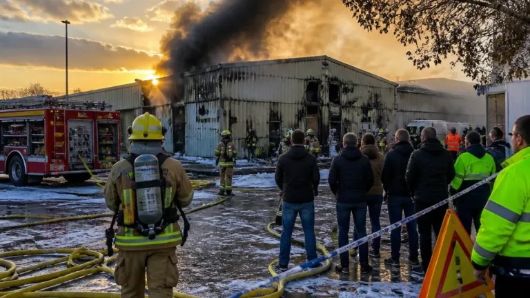 Zaragoza: dos muertos, entre ellos un bombero de la DPZ, en el incendio de un taller en Calatorao
