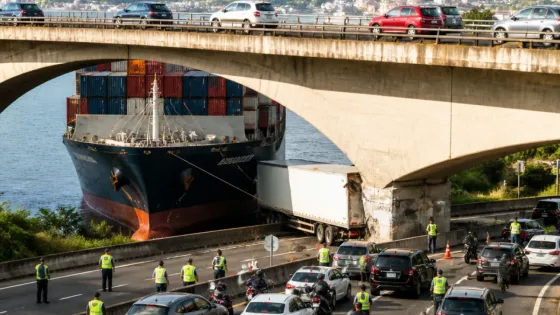Fort-de-France : un camion coincé sous le pont de Châteauboeuf paralyse l'autoroute