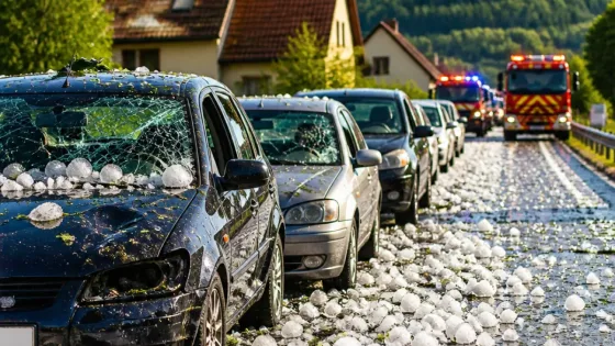 Orage de grêle : des grêlons jusqu’à 8 cm et des dizaines de véhicules endommagés dans le nord du Doubs