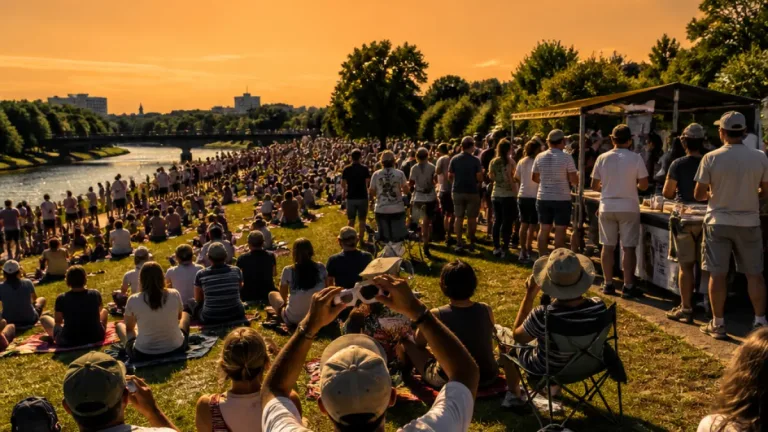 À Agen, plus de 3 000 personnes se pressent à la prairie du Pont-Canal pour observer l’éclipse