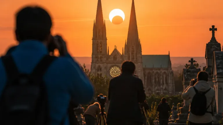 À Chartres, le cimetière Saint-Chéron offre un point de vue privilégié pour l’éclipse solaire
