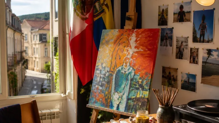 À Lons-le-Saunier, un artiste colombien peint chaque jour pour oublier la peur et penser à son fils