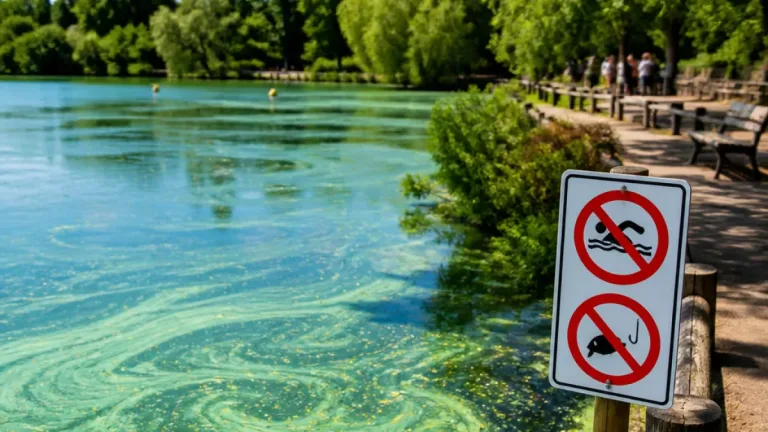 À Massy, le lac de la Blanchette de nouveau envahi par des cyanobactéries, riverains excédés