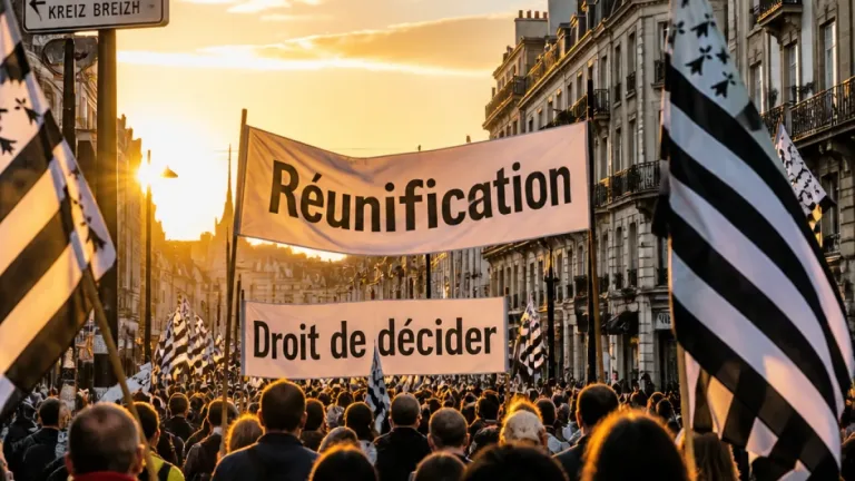 À Nantes, plusieurs centaines de manifestants réclament la réunification de la Bretagne