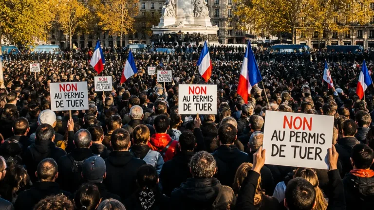 À Paris, plusieurs milliers de manifestants dénoncent « le permis de tuer » avant l’examen au Sénat