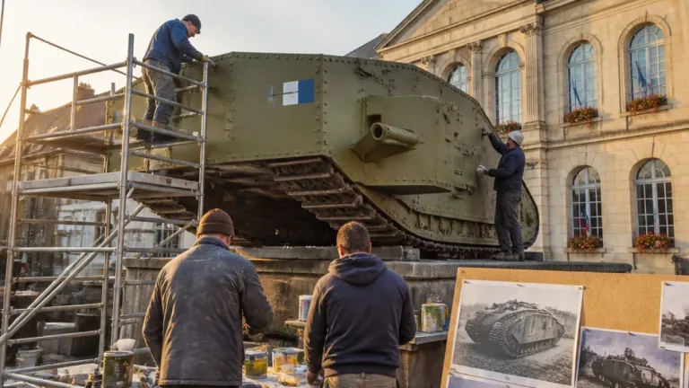 Alençon : le char Valois, tagué en mai, retrouve son apparence d’origine grâce aux bénévoles