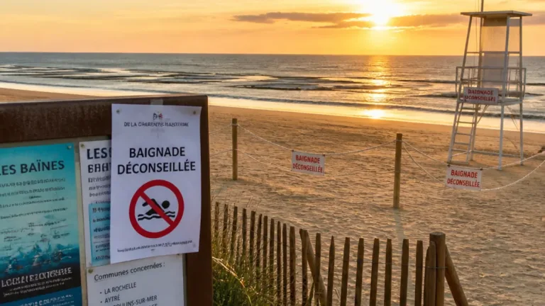 Alerte baïnes en Charente‑Maritime : baignade déconseillée samedi 15 et dimanche 16 août
