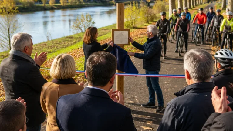 Après vingt ans de travaux, la piste cyclable du halage reliant Angers à la Mayenne est inaugurée