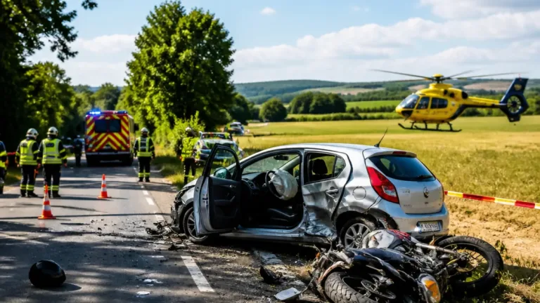 Autry-Issards (Allier) : un motard de 40 ans héliporté après une collision avec une voiture