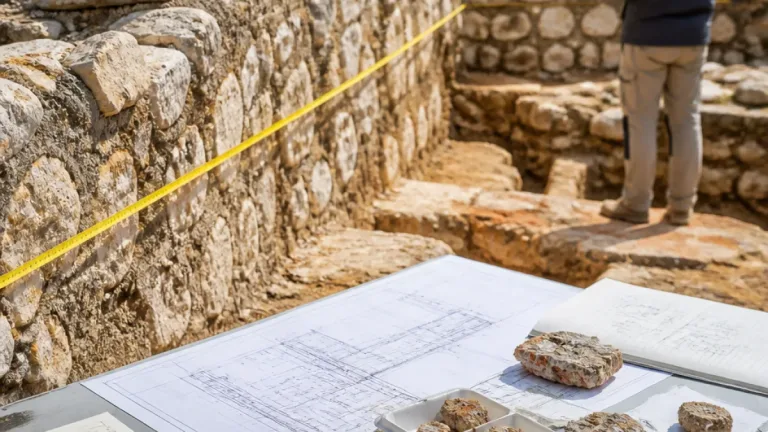 Aux Mazelles, un jeune archéologue décrypte la construction d’un édifice gallo‑romain