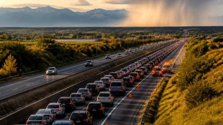 Chassé-croisé d'août : circulation dense sur l'A7, orages et accident ralentissent le retour des vacanciers