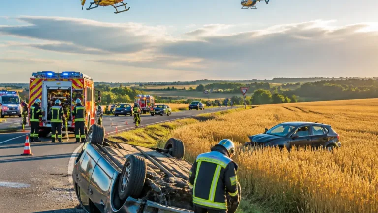 Cinq blessés dont trois en urgence absolue après une violente collision en Seine‑et‑Marne