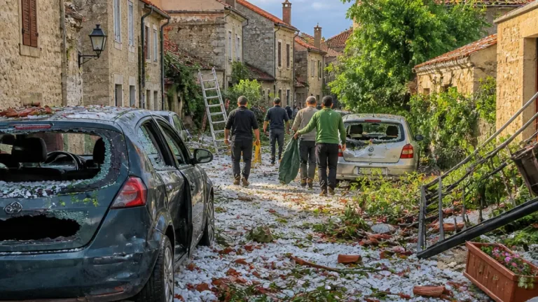 Comus (Aude) : grêlons jusqu’à 7 cm, toitures et voitures endommagées, forte mobilisation citoyenne