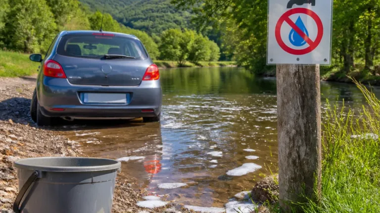 Dans les Vosges, un automobiliste descend sa voiture dans la rivière pour la laver en pleine sécheresse