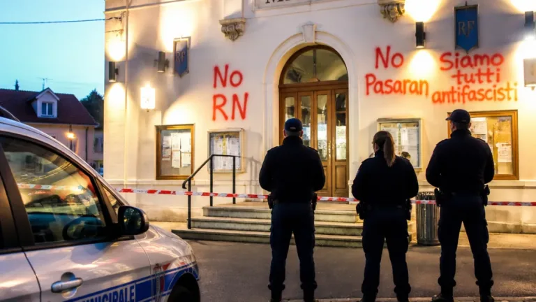 Des tags antifas et anti-RN découverts sur la mairie de Nomexy, le maire porte plainte