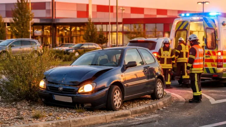 Dieppe : une conductrice de 89 ans blessée après une sortie de route sur le rond‑point d’Auchan