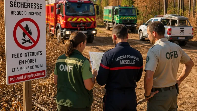 En Moselle, OFB, ONF et sapeurs‑pompiers intensifient les patrouilles face à la sécheresse